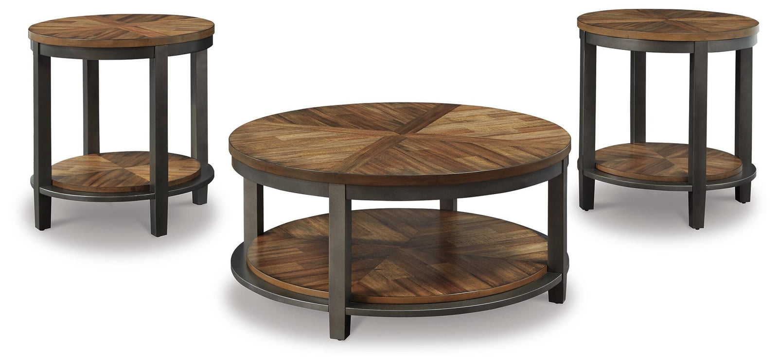 Roybeck Table (Set of 3) - Dark Brown (1)