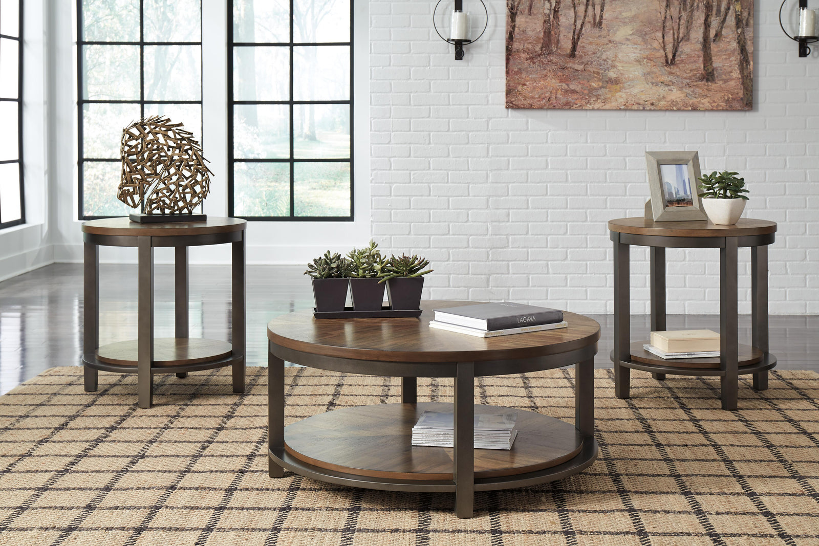 Roybeck Table (Set of 3) - Dark Brown (2)