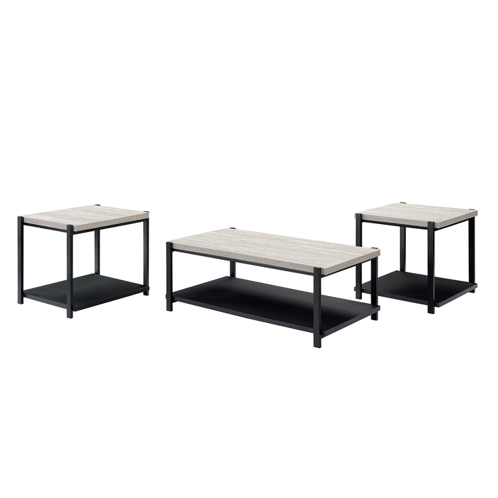 Linea  3 Pc Occasional Set- 1 Coffee &amp; 2 End Tables-Lt Gray F