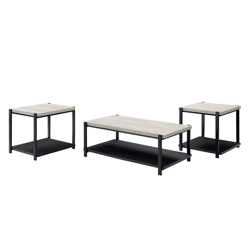 Linea  3 Pc Occasional Set- 1 Coffee & 2 End Tables-Lt Gray F