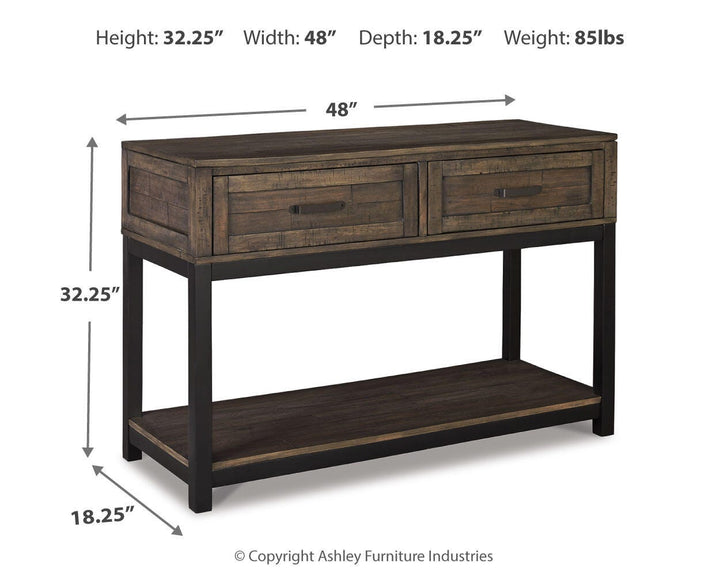 Johurst Sofa/Console Table - Dark Gray (4)