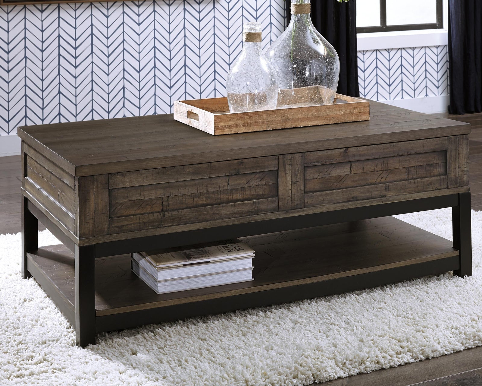 Johurst Coffee Table with Lift Top - Dark Gray (2)