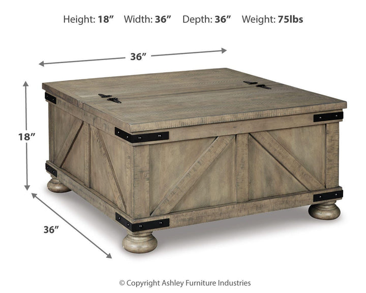 Aldwin Coffee Table With Storage - Gray (4)