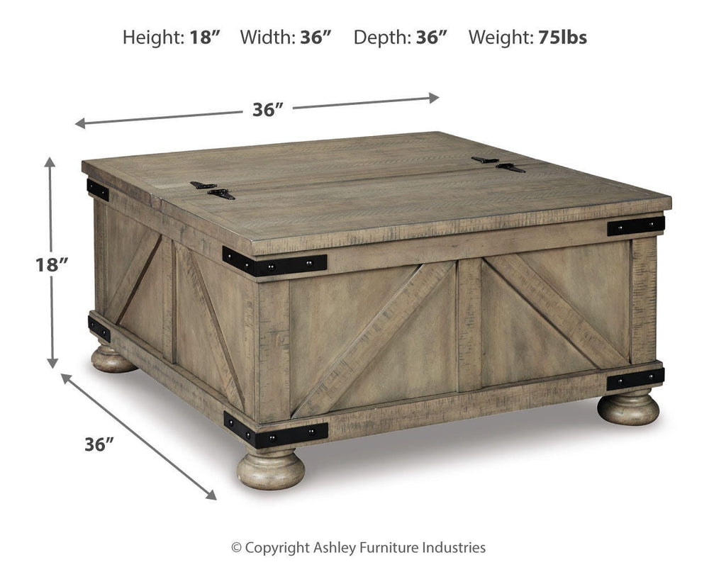 Aldwin Coffee Table With Storage - Gray (4)