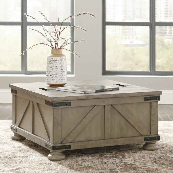 Aldwin Coffee Table With Storage - Gray (2)