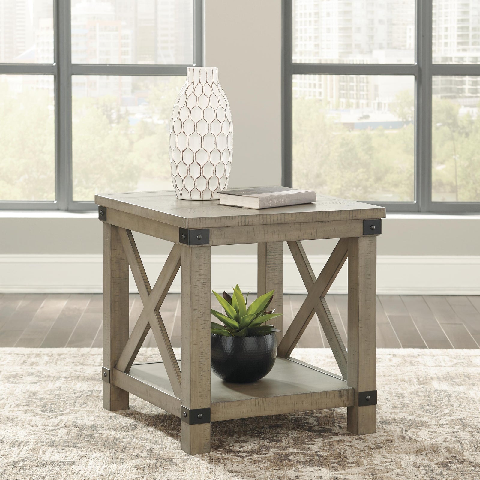 Aldwin End Table - Gray (2)