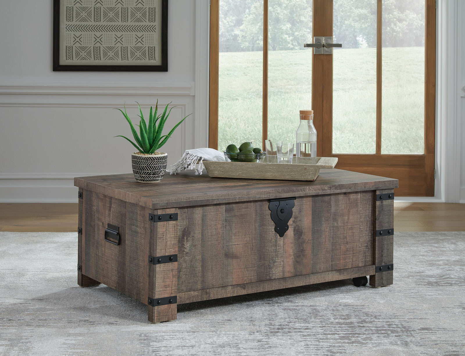 Hollum Lift-Top Coffee Table - Dark Brown (2)