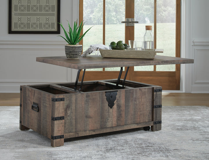 Hollum Lift-Top Coffee Table - Dark Brown (6)