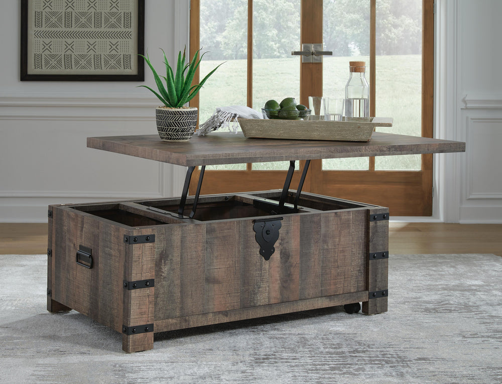 Hollum Lift-Top Coffee Table - Dark Brown (6)
