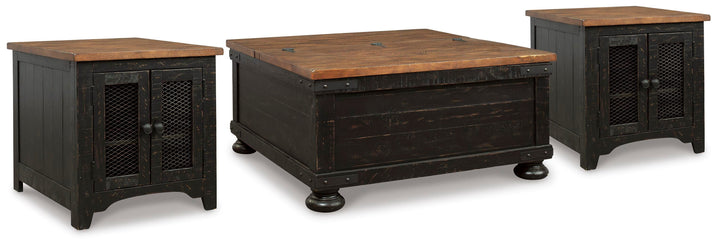 Valebeck Coffee Table and 2 End Tables - Black/Brown (1)