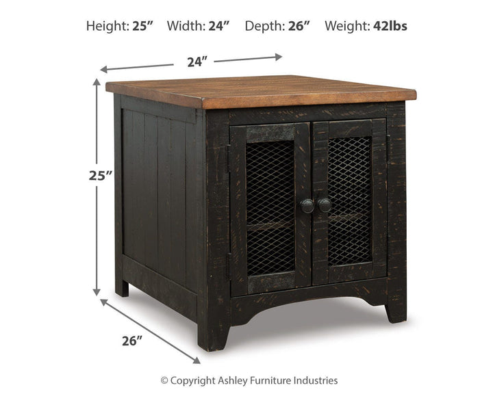 Valebeck End Table - Dark Brown (4)