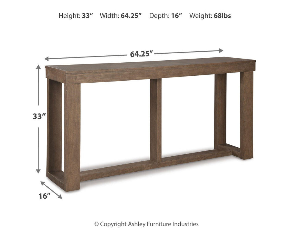 Cariton Sofa/Console Table - Gray