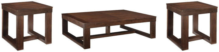 Watson Coffee Table and 2 End Tables - Dark Brown (1)