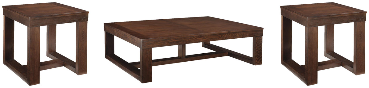 Watson Coffee Table and 2 End Tables - Dark Brown (1)