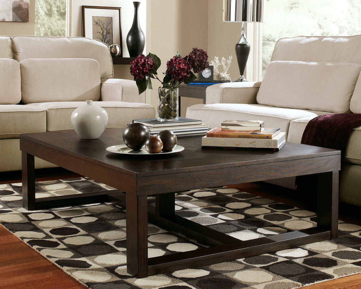 Watson Coffee Table and 2 End Tables - Dark Brown (2)