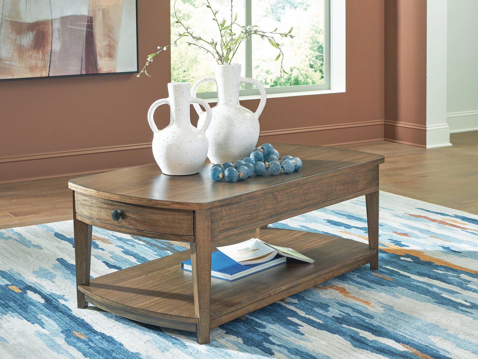 Burkbyer Coffee Table - Light Brown (2)