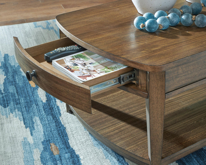 Burkbyer Coffee Table - Light Brown (7)