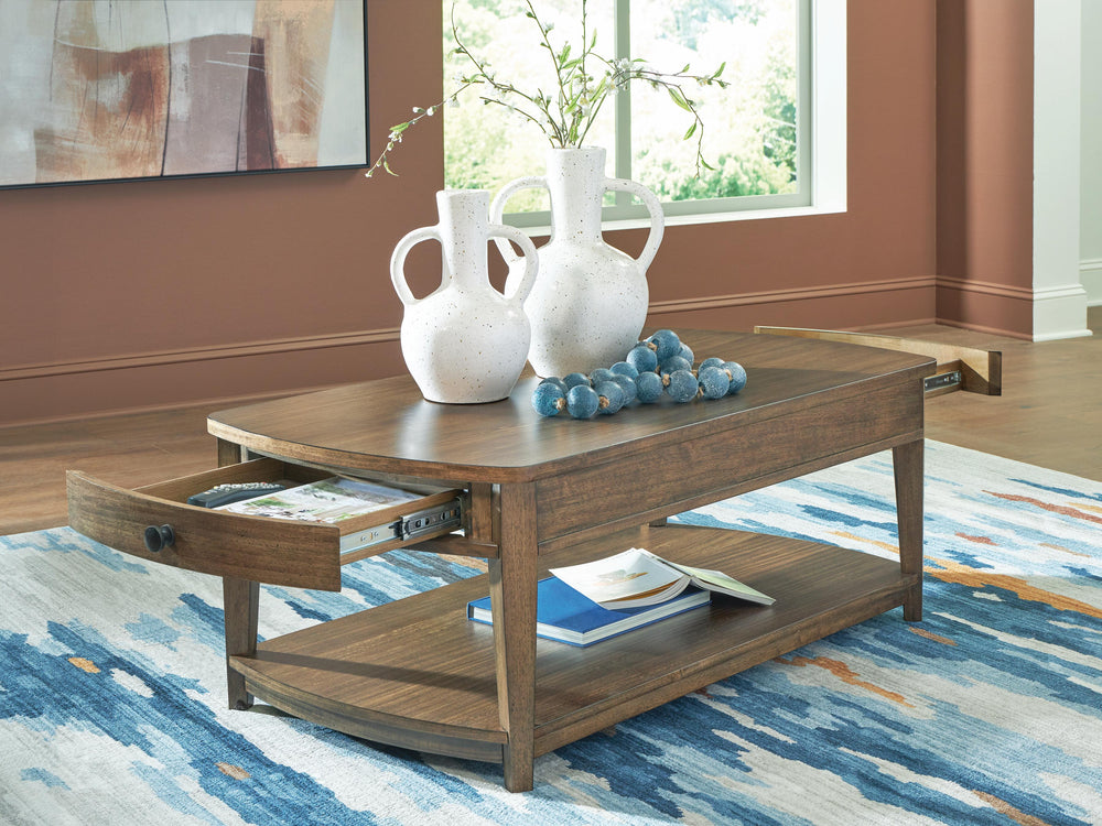 Burkbyer Coffee Table - Light Brown (6)