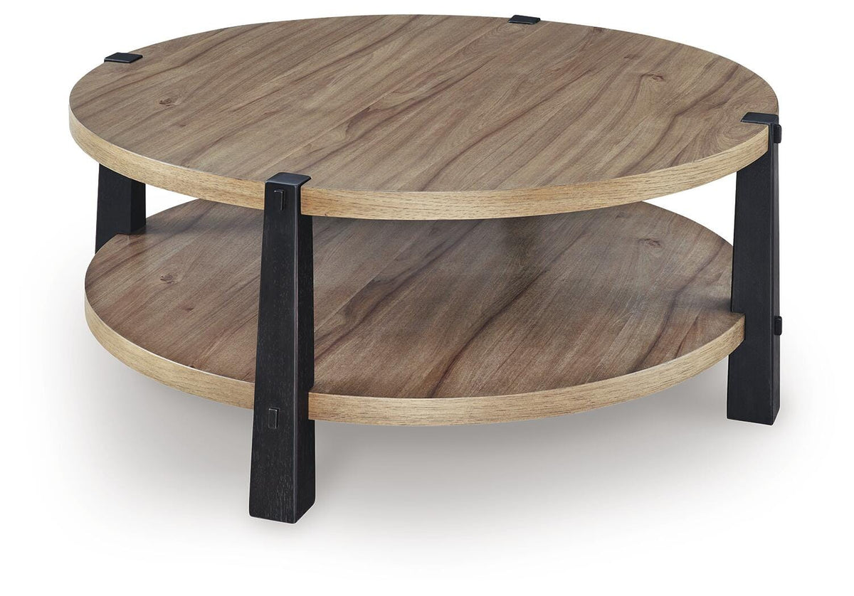 Ridgester Coffee Table - Light Brown/Black (1)