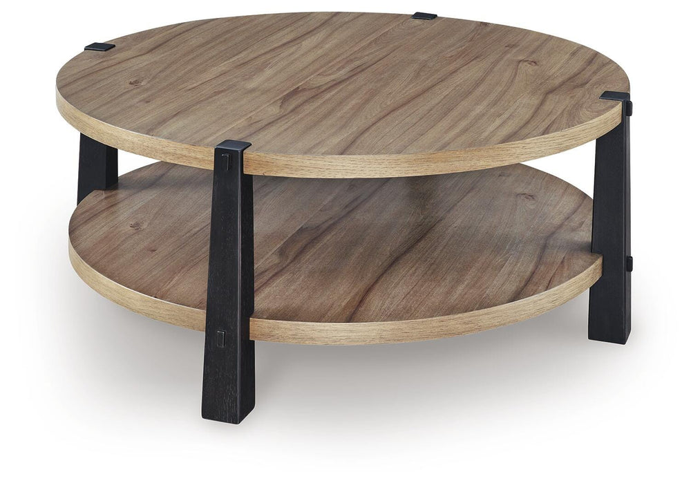 Ridgester Coffee Table - Light Brown/Black (1)