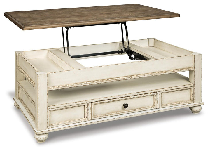 Realyn Coffee Table with Lift Top - Light Brown (3)