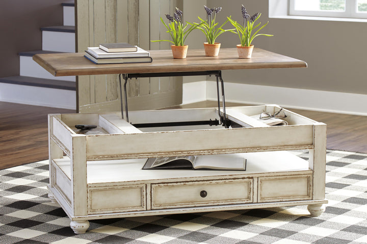 Realyn Coffee Table with Lift Top - Light Brown (6)