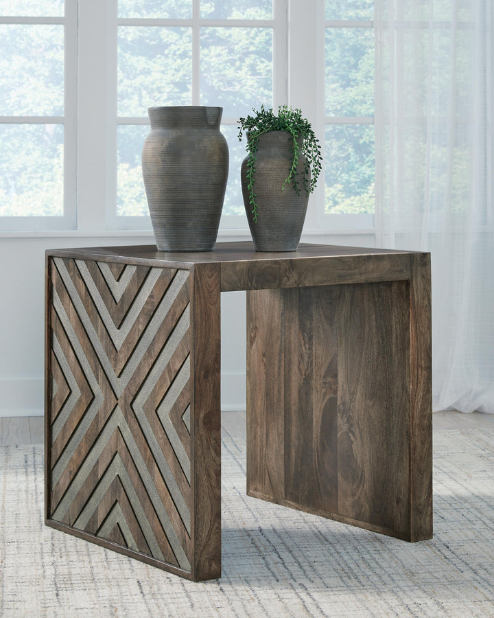 Dreggan End Table - Dark Brown (2)