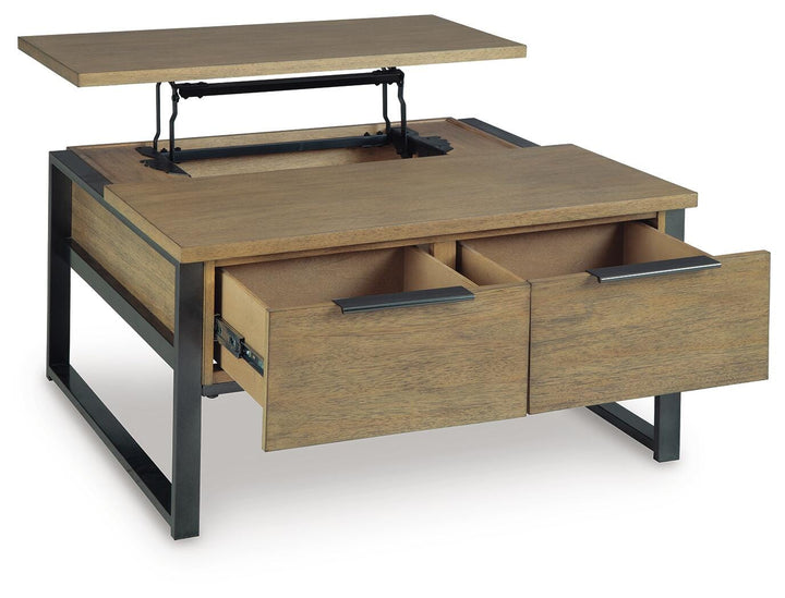 Montia Lift-Top Coffee Table - Light Brown (3)