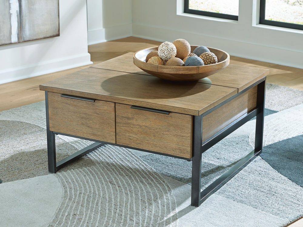 Montia Lift-Top Coffee Table - Light Brown (2)