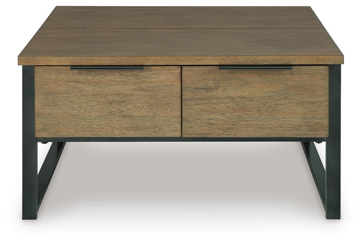 Montia Lift-Top Coffee Table - Light Brown (4)