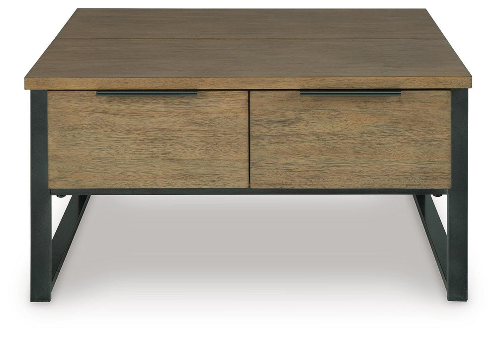 Montia Lift-Top Coffee Table - Light Brown (4)