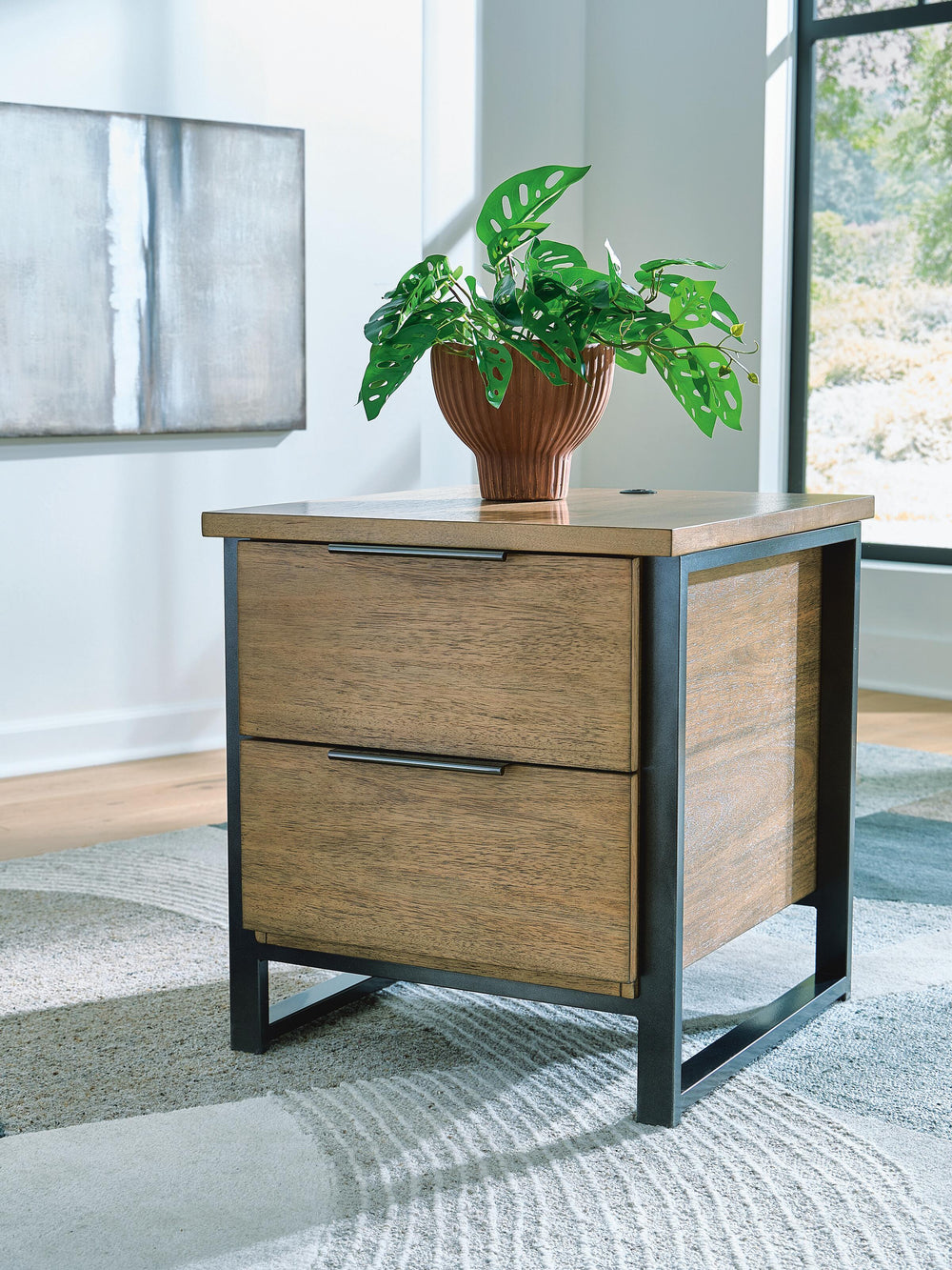 Montia End Table - Light Brown (2)