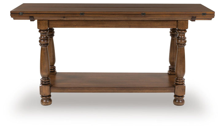 Sturlayne Flip Top Sofa Table - Dark Brown (3)