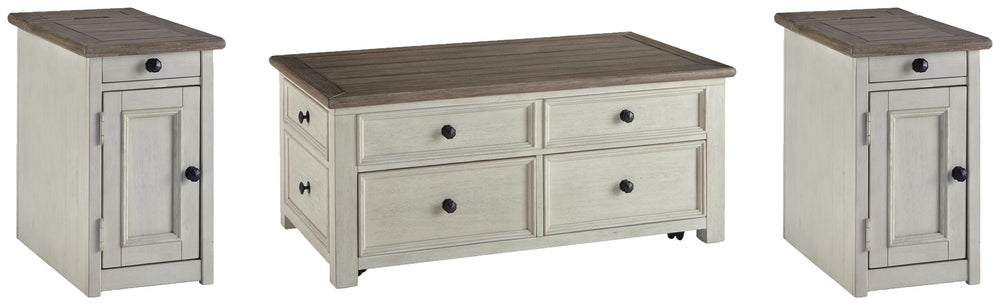 Bolanburg Coffee Table and 2 Chairside End Tables - Two-tone (1)