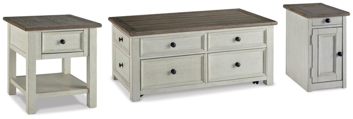 Bolanburg Coffee Table with End Table and Chairside End Table - Two-tone (1)