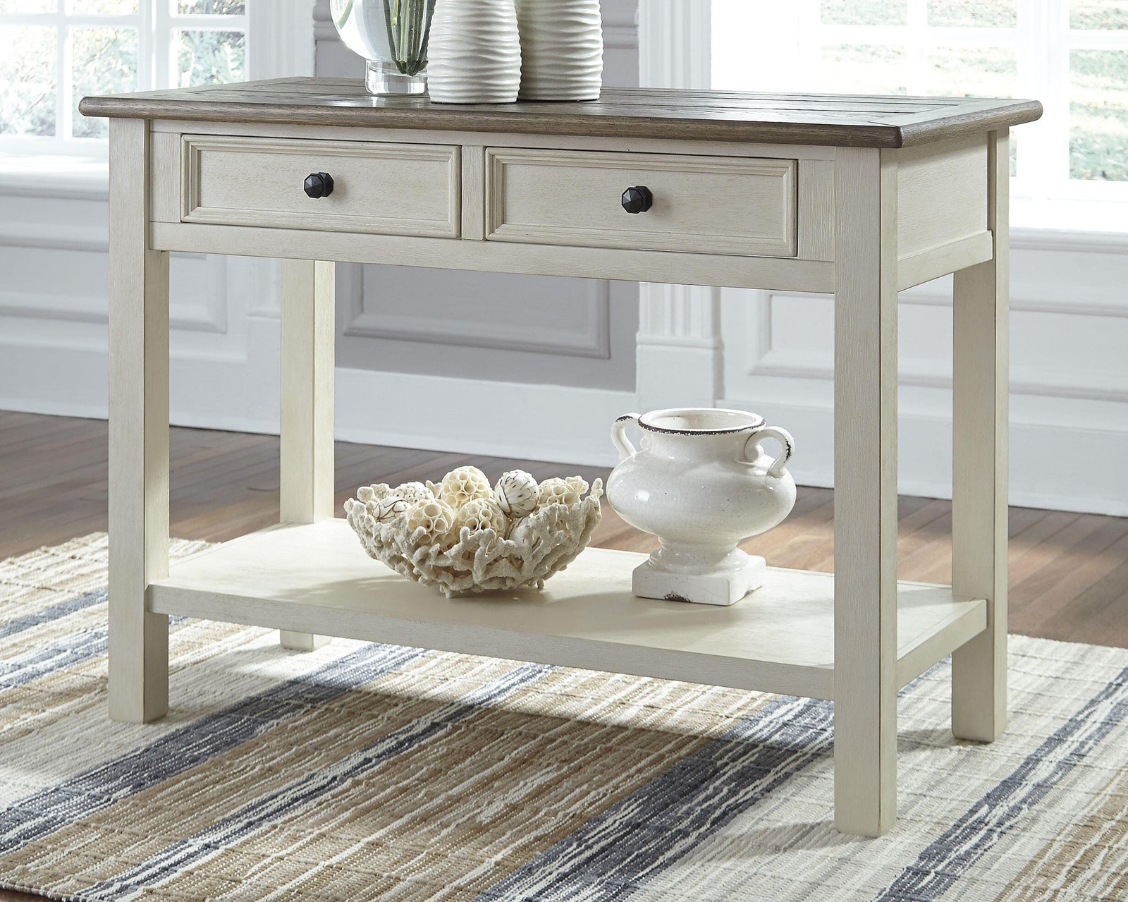 Bolanburg Sofa/Console Table - White (2)