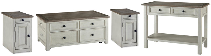 Bolanburg Coffee Table and 2 Chairside End Tables with Console - Two-tone (1)