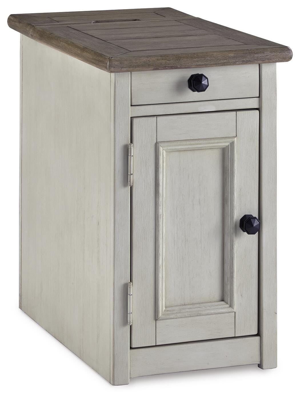 Bolanburg Chairside End Table with USB Ports & Outlets - White (1)