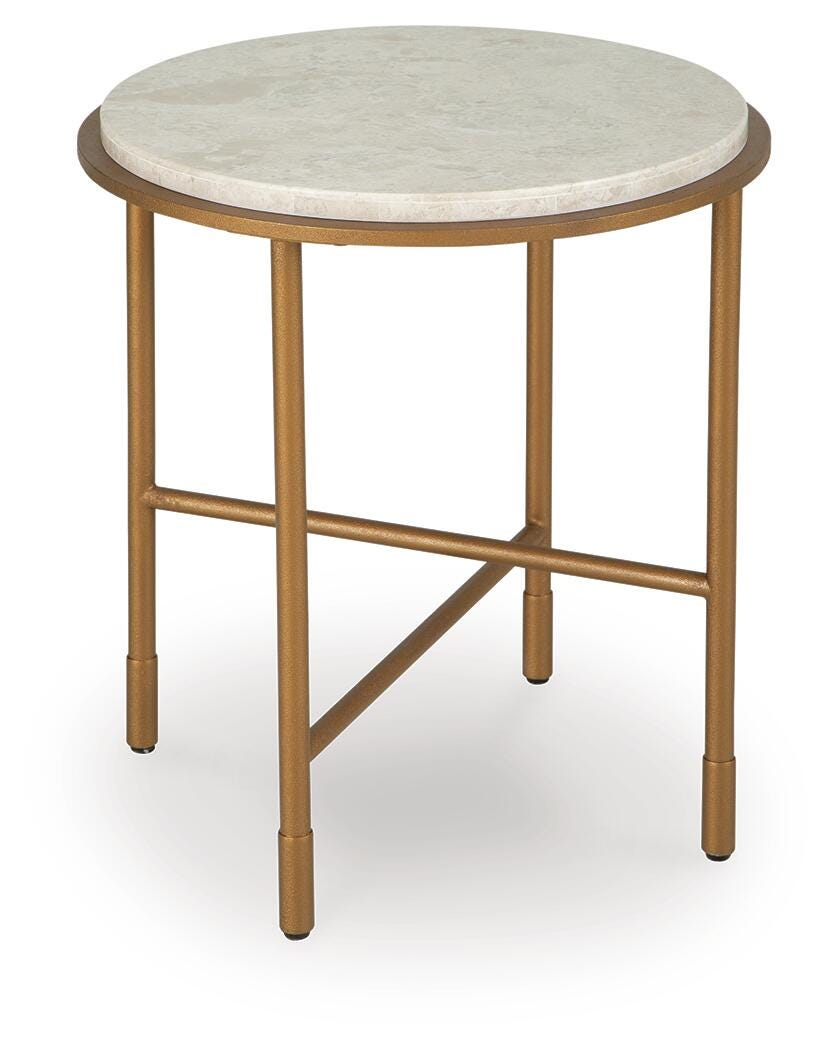 Alben End Table - Antique Gold (1)
