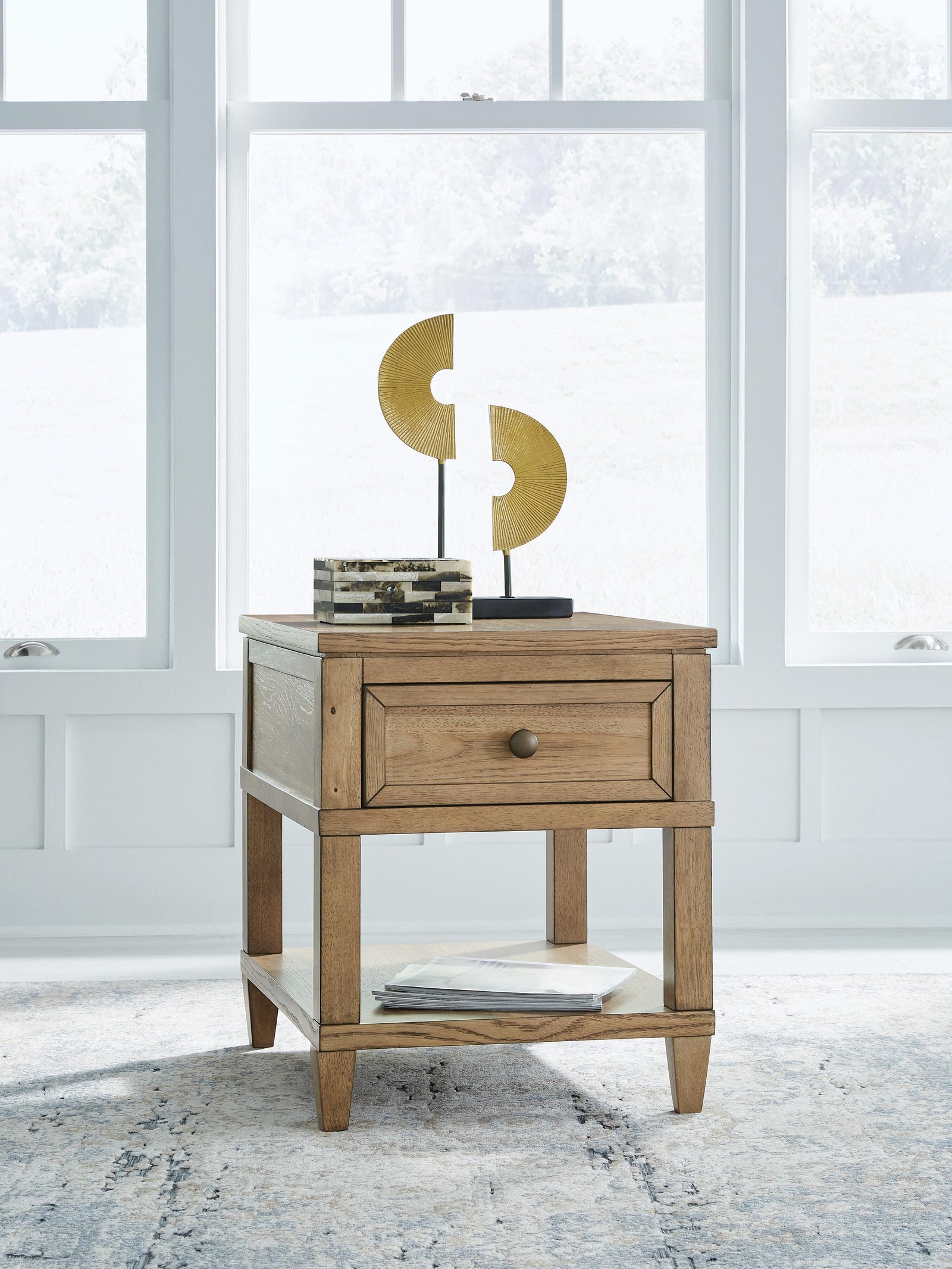 Sharlance End Table - Light Brown (2)