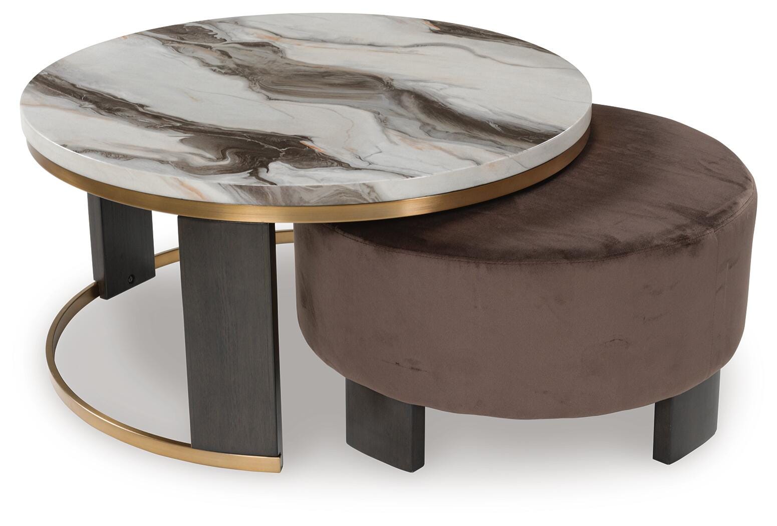 Jazmore Nesting Coffee Table (Set of 2) - Dark Brown (1)