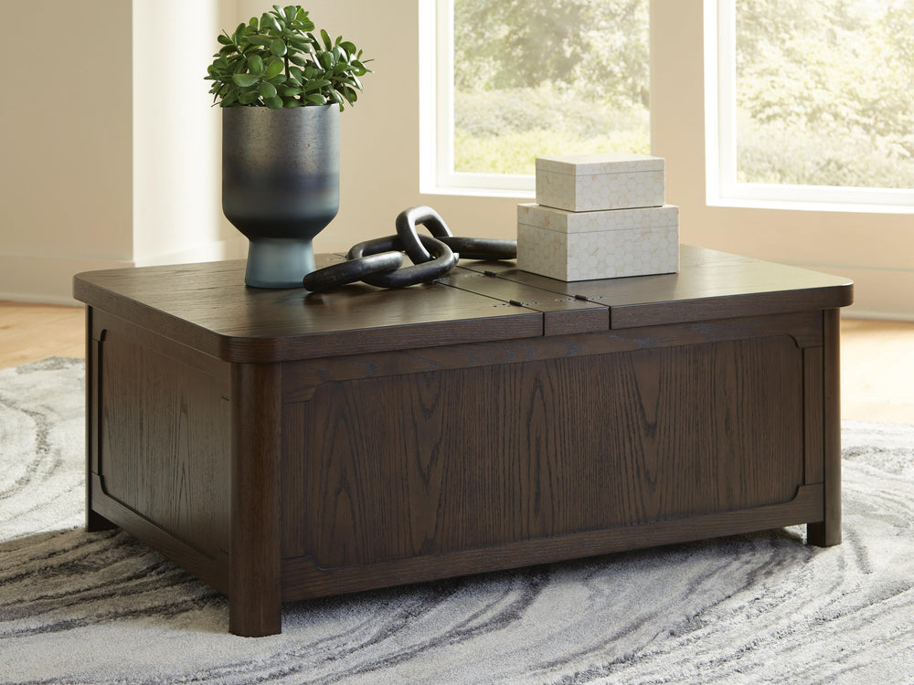 Breckington Coffee Table With Storage - Dark Brown (2)