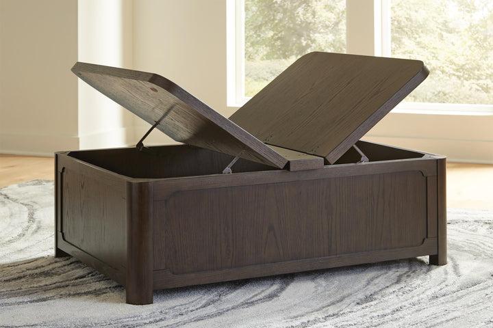 Breckington Coffee Table With Storage - Dark Brown (7)
