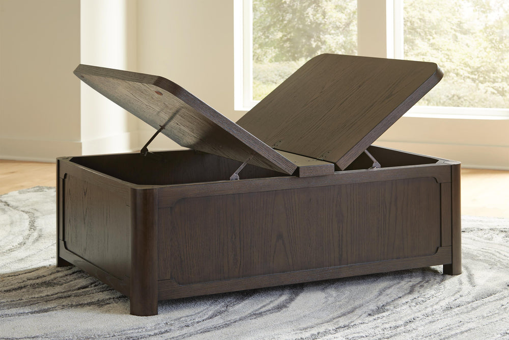 Breckington Coffee Table With Storage - Dark Brown (7)