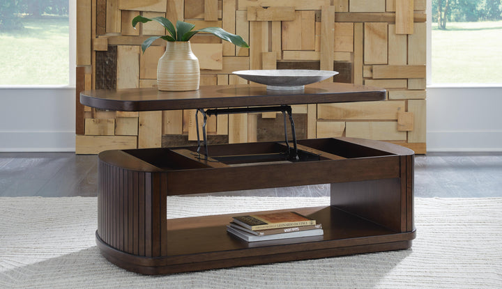 Korestone Lift-Top Coffee Table - Dark Brown (7)