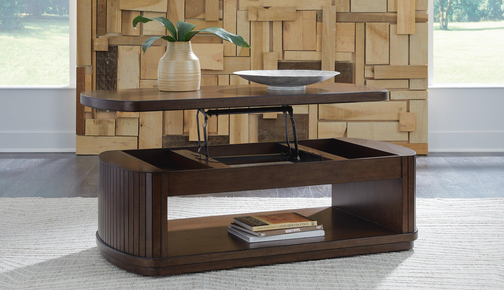 Korestone Lift-Top Coffee Table - Dark Brown (7)