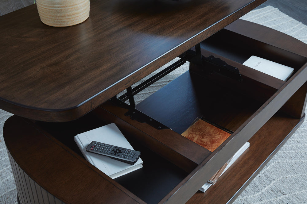Korestone Lift-Top Coffee Table - Dark Brown (8)