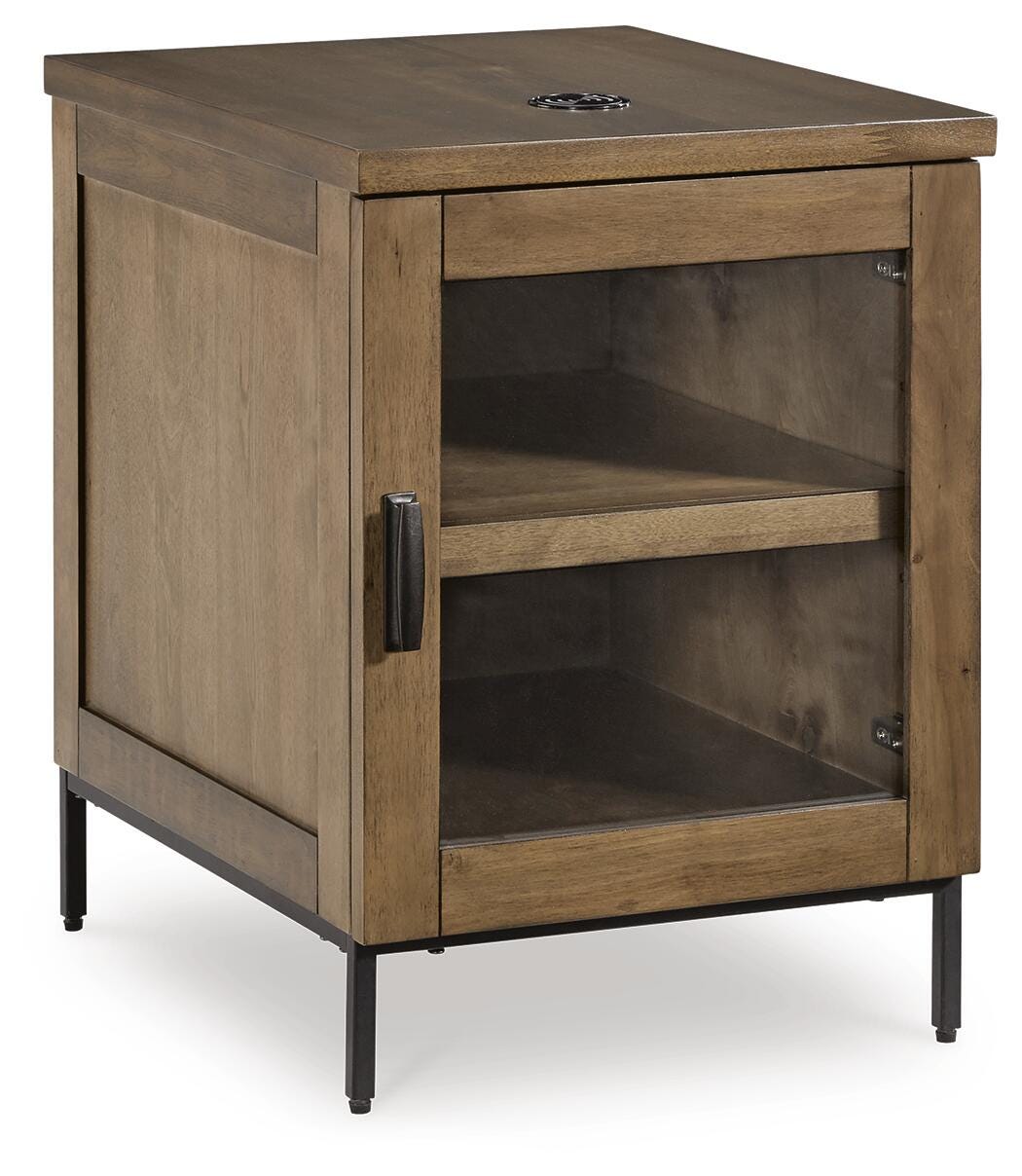 Torlanta Chairside End Table - Dark Brown (1)