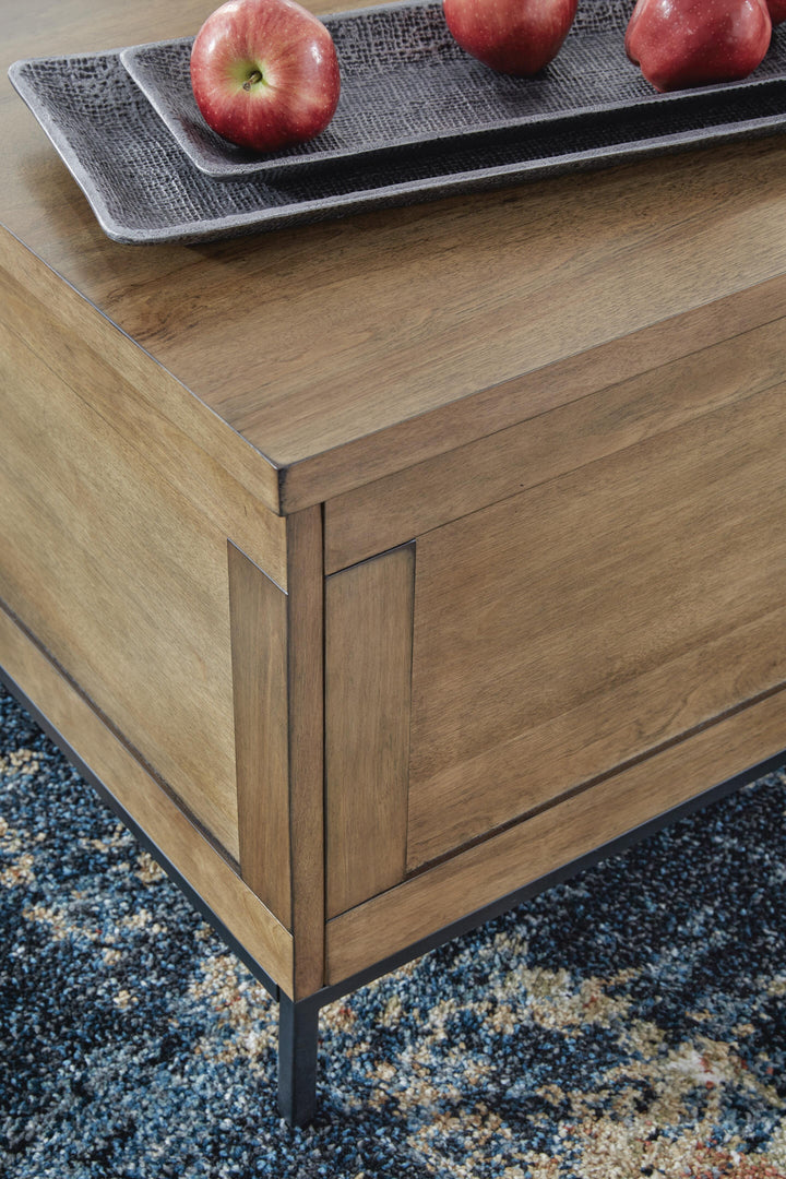 Torlanta Lift-Top Coffee Table - Dark Brown (8)