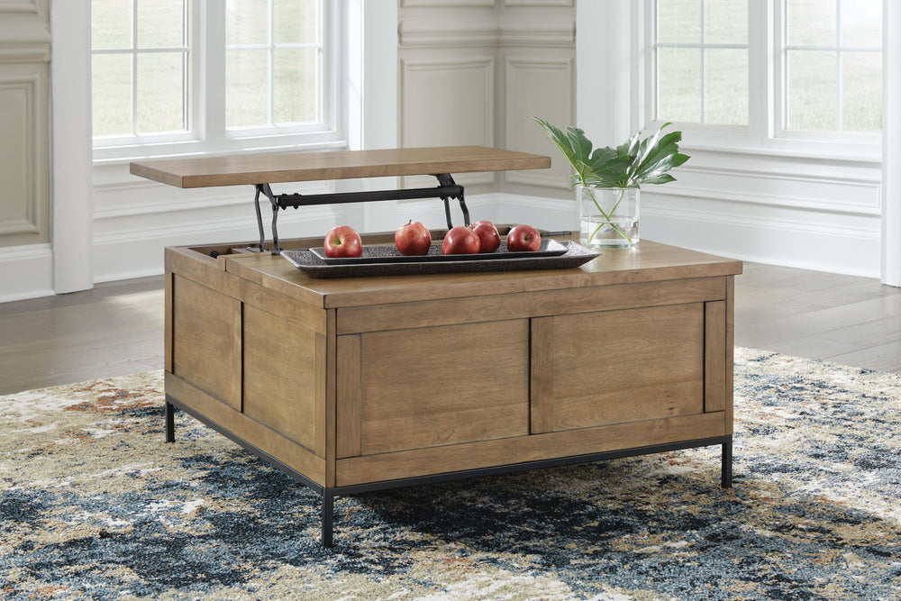 Torlanta Lift-Top Coffee Table - Dark Brown (7)